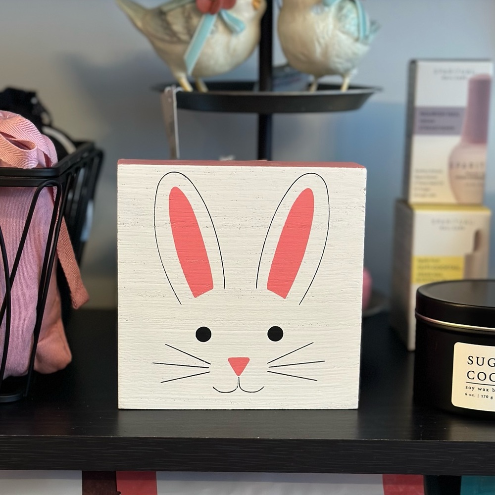 *SOLD OUT* Wooden Bunny Sign Wall Decor, Tiered Tray Decor, Bunny Shelf Decor